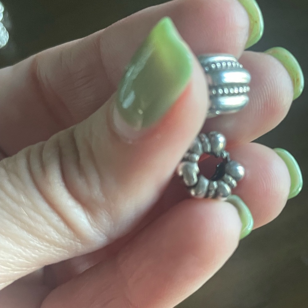 Pandora Silver Beaded spacer clip